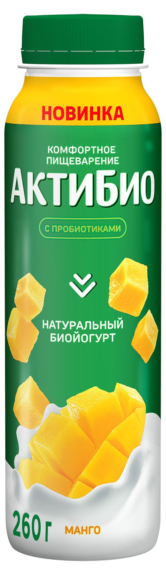 

Биойогурт Актибио с манго натуральный 1.5% БЗМЖ, 260 г
