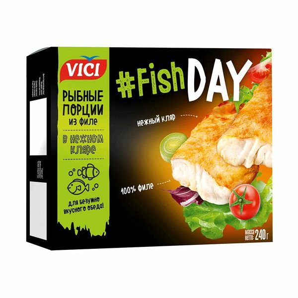 Рыбные порции Vici Fish Day филе в нежном кляре 240 г