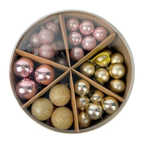 Набор шаров розовые и золотые 54 шт.