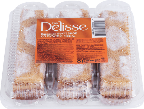 

Пирожное Delisse нарезное со вкусом меда 216 г