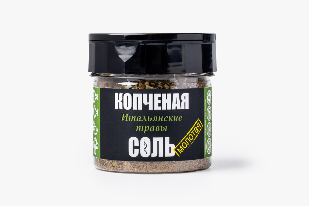 

Соль ВкусВилл пищевая копченая с итальянскими травами 115 г