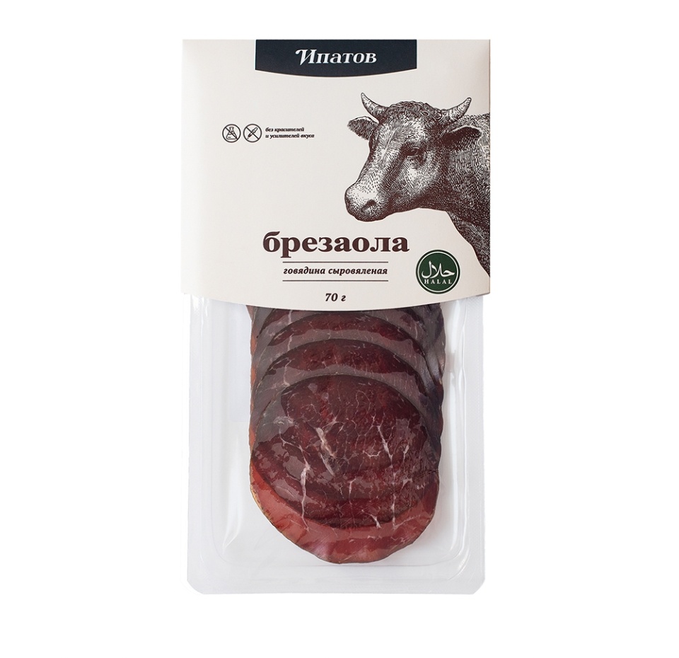 

Говядина Ипатов Брезаола сыровяленая категории А Халяль 70 г