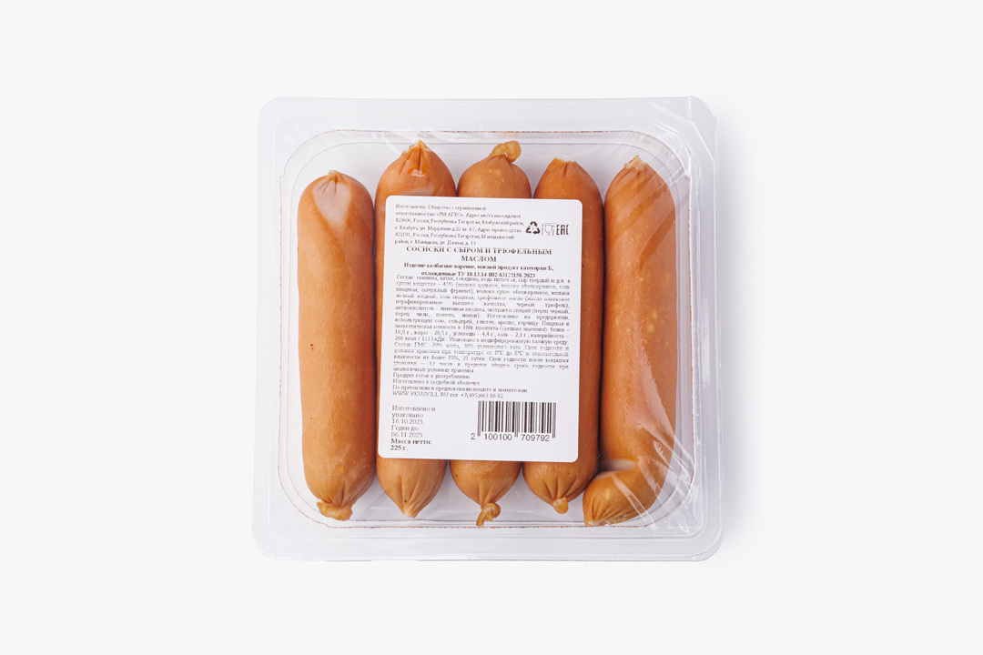 

Сосиски с сыром и трюфельным маслом 225 г