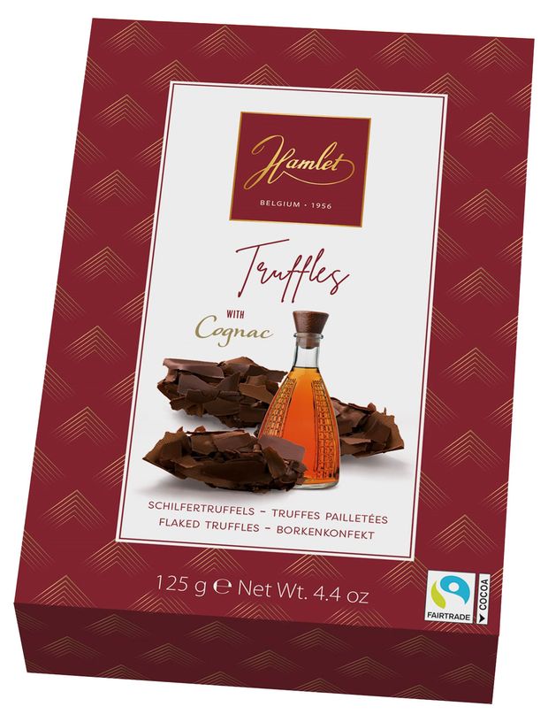 

Трюфели Hamlet Бельгийские в хлопьях темного шоколада с коньяком Remy Martin 125 г