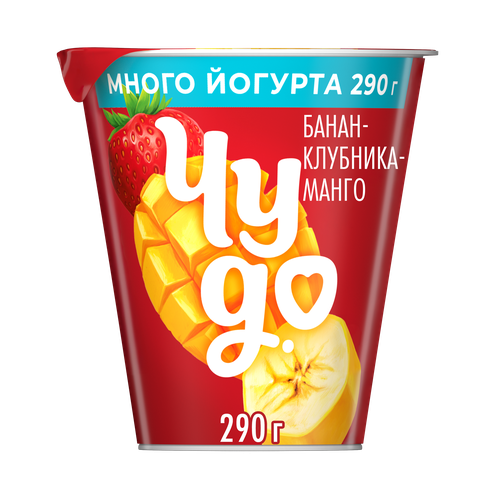

Йогурт Чудо Банан-клубника-манго 2% 290 г