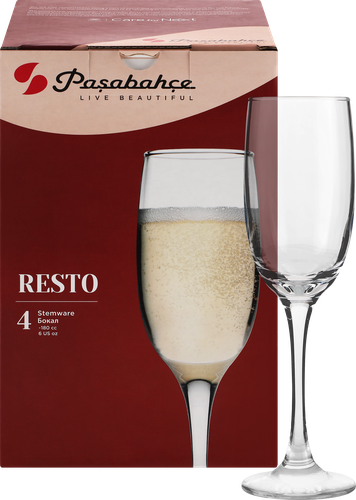 

Набор бокалов для шампанского Pasabahce Resto 180 мл стекло 4 шт.
