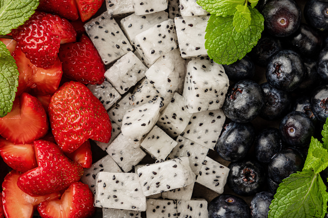 

Фруктовый микс Фруткорт Голубика, питахайя, клубника 445 г