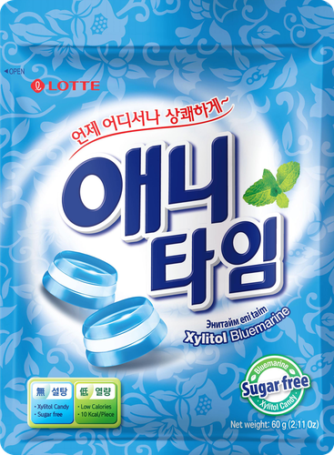 

Карамель леденцовая с ксилитом Lotte Anytime Bluemarine 60 г