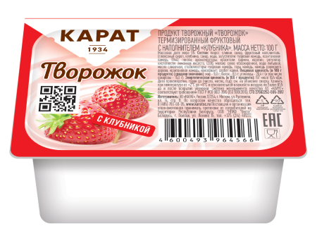 

Творожок Карат сливочный клубника 9% 100 г