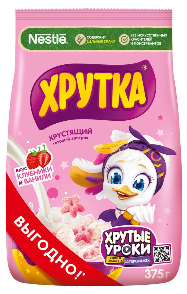 

Готовый завтрак Хрутка клубника-ваниль пакет 375 г