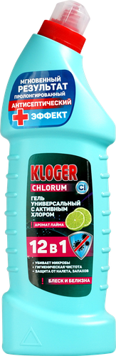 

Чистящее средство - гель для сантехники Kloger Лайм 12 в 1 750 мл