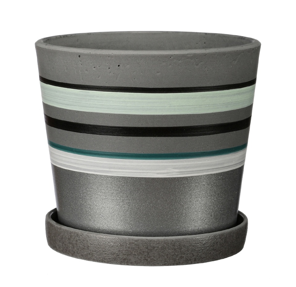

Горшок Композит с поддоном Гренландия серый конус № 2
