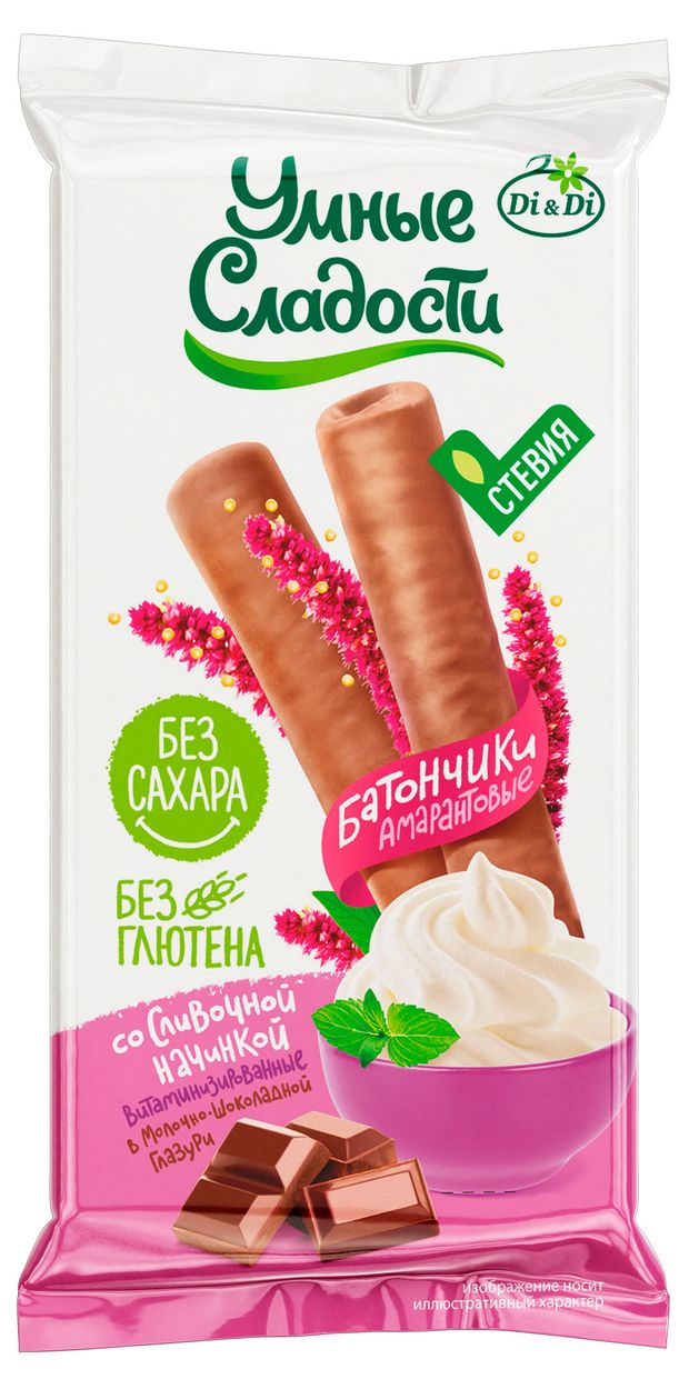 

Батончик шоколадный Di&Di Умные сладости со сливочной начинкой, в молочно-шоколадной глазури, 20 г