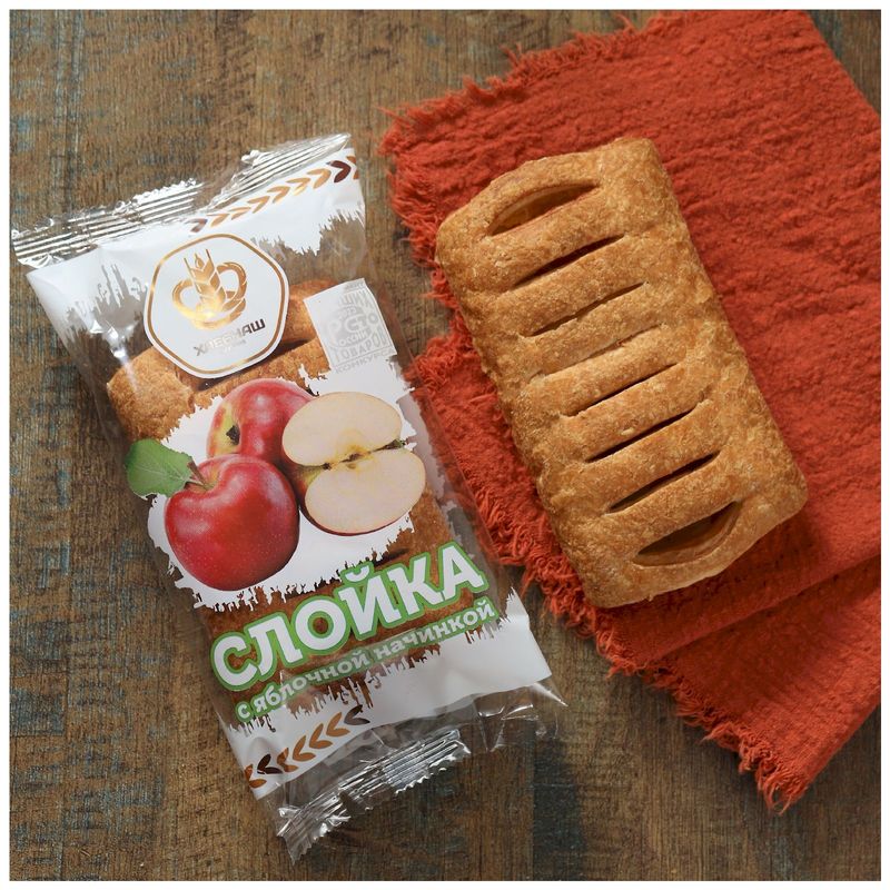 

Слойка Хлебнаш с яблочной начинкой 80 г