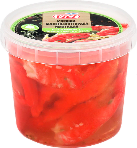 

Клешни краба Vici копченые с пряностями в масле имитация 360 г