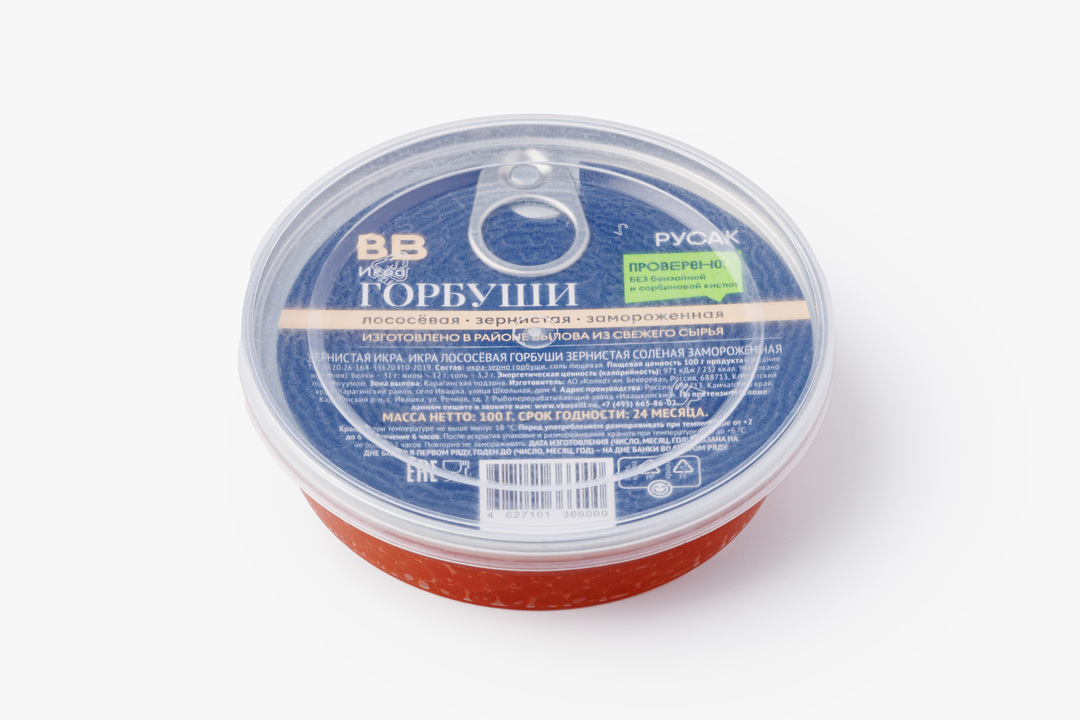 

Икра горбуши лососевая ВкусВилл зернистая замороженная 100 г