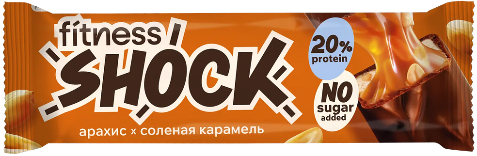 

Батончик глазированный FitnesShock соленая карамель 50 г