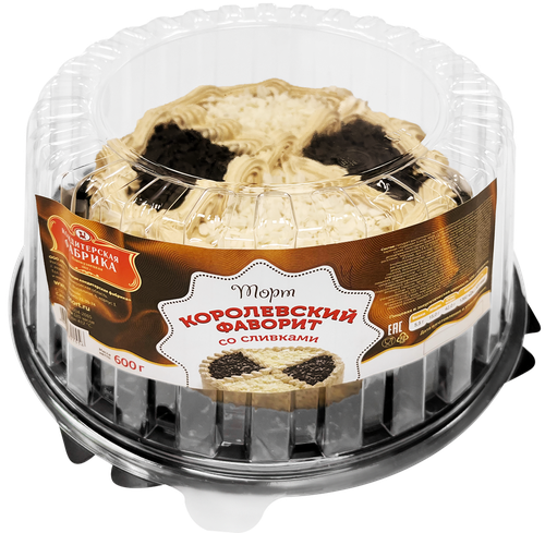

Торт Новокузнецкая КФ Королевский фаворит со сливками 600 г