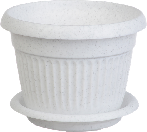 

Кашпо Idea Ливия с поддоном, 240 мм 4.6 л пластик мраморный