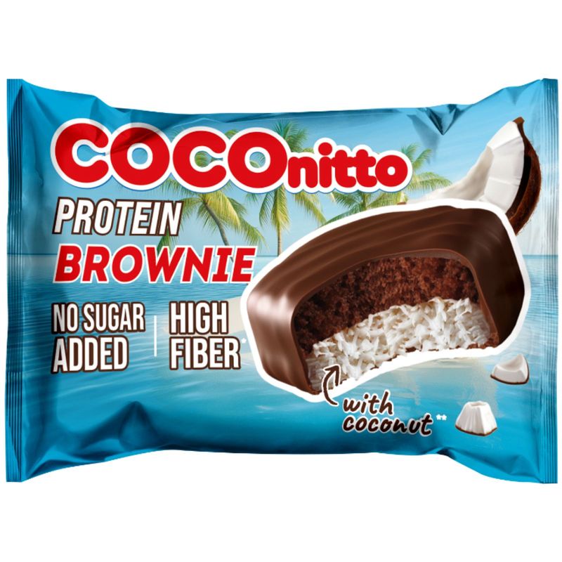 

Печенье протеиновое Coconitto Brownie с кокосом без сахара глазированное 50 г