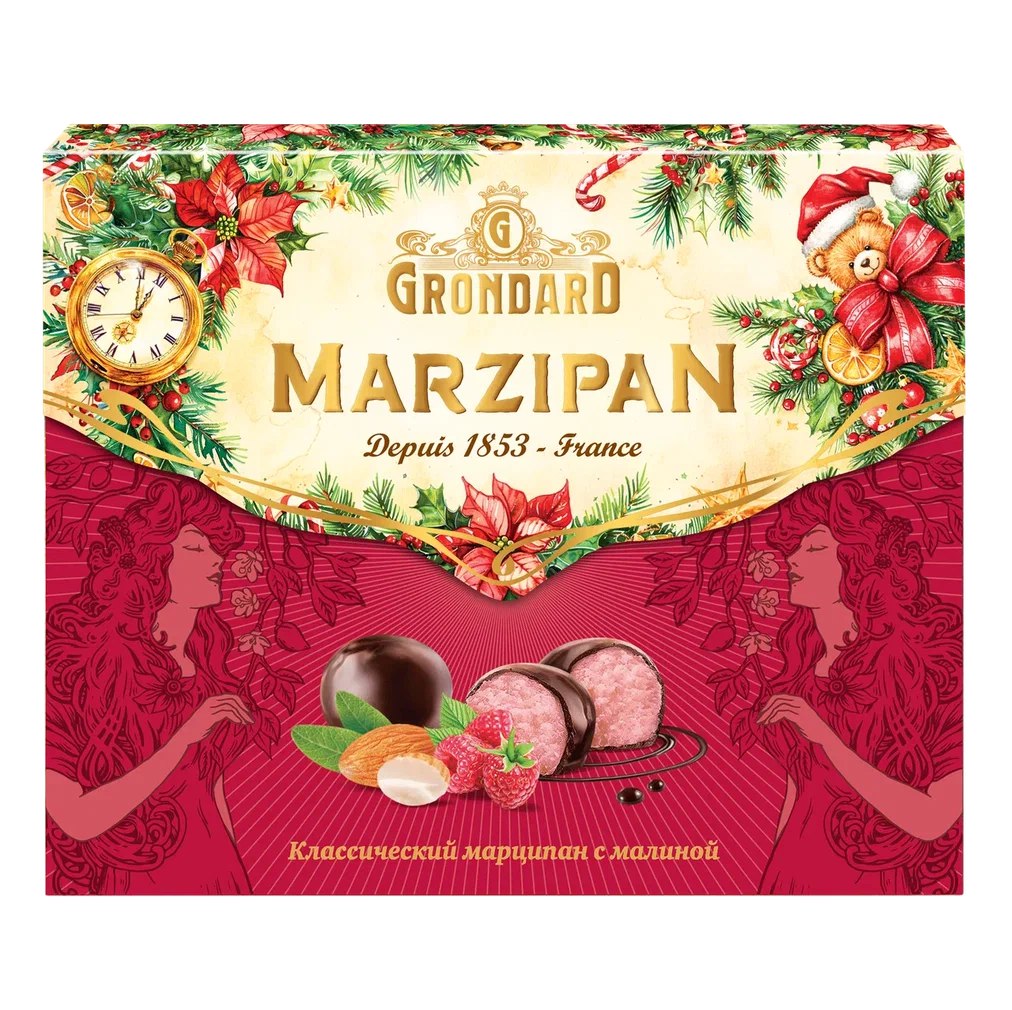 

Конфеты Grondard Марципановые с малиной глазированные 126 г дизайн упаковки в ассортименте