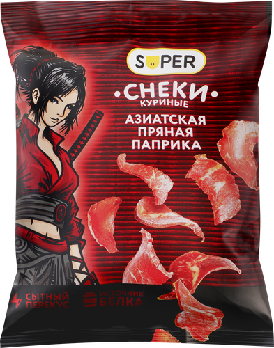 

Снеки из курицы Super Азиатская пряная паприка сырокопченые 70 г