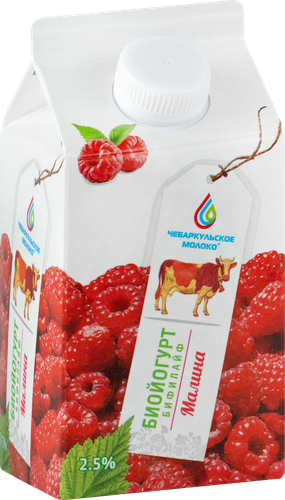 

Биойогурт питьевой Чебаркульское Молоко Бифилайф с малиной 2.5% БЗМЖ 500 г