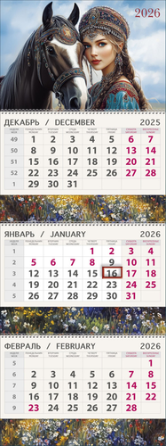 

Календарь квартальный Арт и Дизайн c фольгой 30x84 см