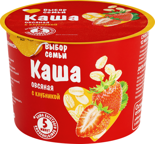 

Каша овсяная Выбор семьи с клубникой 43 г
