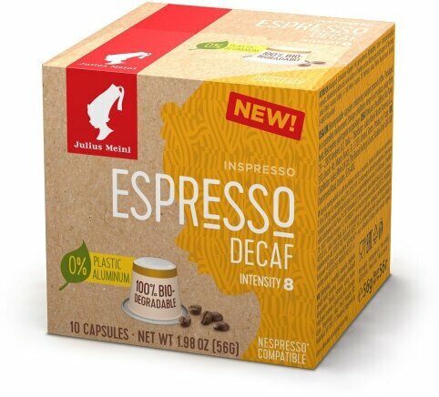 

Кофе в капсулах Julius Meinl Espresso Decaf натуральный жареный молотый без кофеина 10 шт. х 5.6 г 56 г