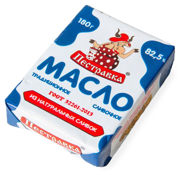 

Масло сливочное Пестравка традиционное 82.5%, 180г