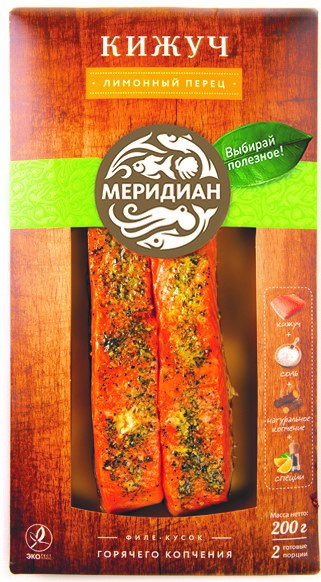 

Кижуч горячего копчения Меридиан Лимонный перец филе-кусок 200 г
