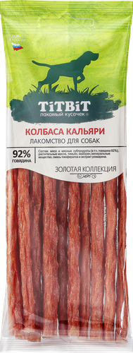 

Лакомство для собак Titbit Золотая коллекция Колбаски Кальяри 50 г