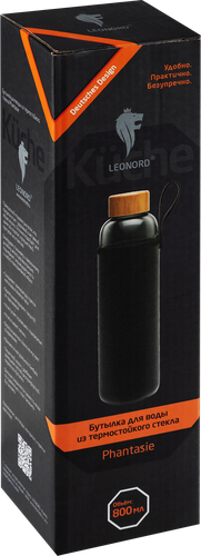 

Бутылка для воды Leonord Phantasie в чехле 800 мл стекло, бамбук
