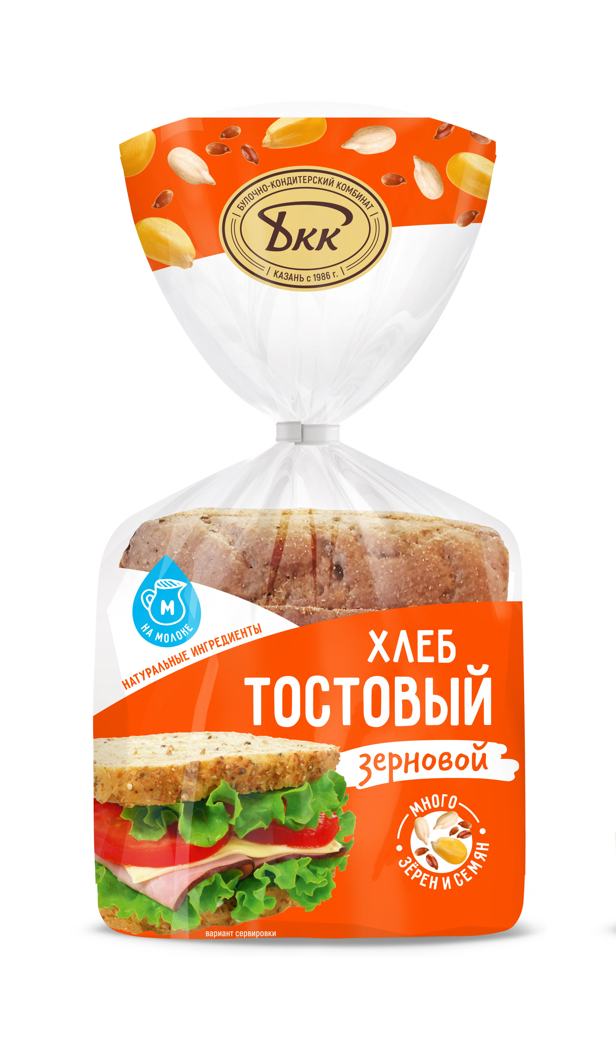 

Хлеб Бкк Тостовый зерновой нарезка 250 г