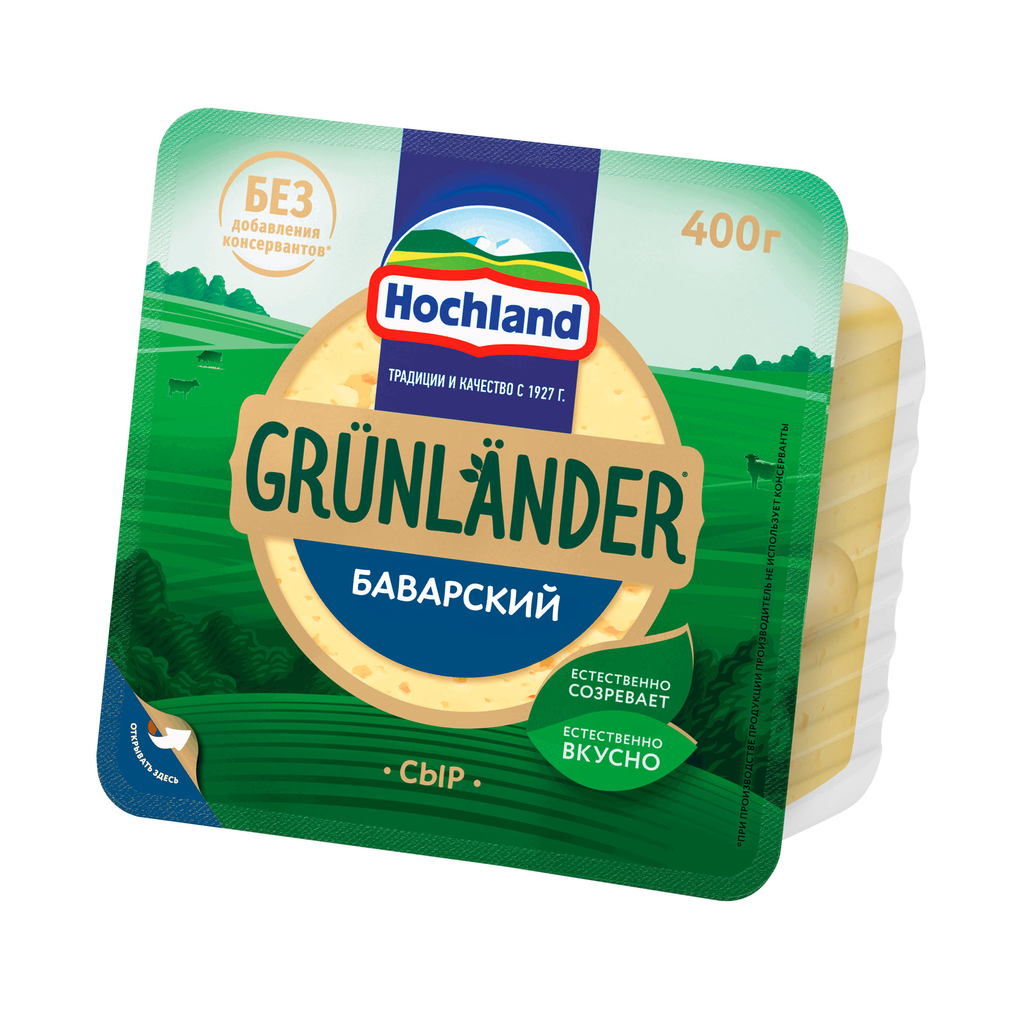 

Сыр полутвердый Hochland Grunlander Баварский 400 г