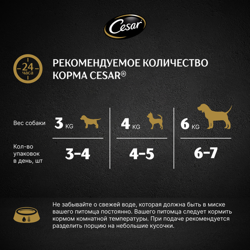 

Влажный корм Cesar для взрослых собак с ягненком и овощами в соусе 85 г