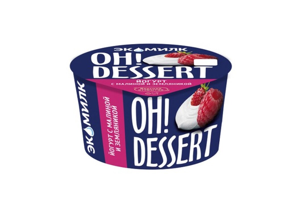 

Йогурт Экомилк Ох! Десерт с малиной и земляникой 4.2% 130 г