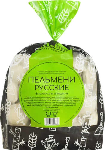 

Пельмени Мясо Тесто Русские 800 г