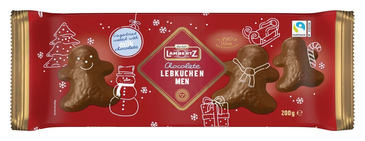

Пряники имбирные Lambertz Gingerbread Man глазированные молочным шоколадом 200 г