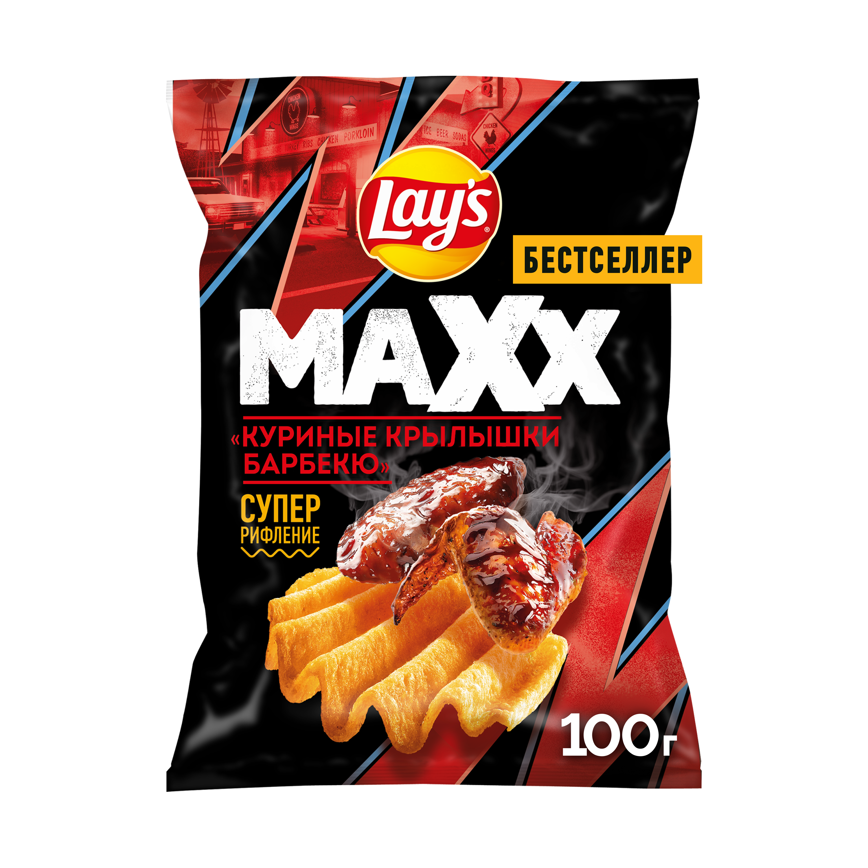 

Картофельные чипсы Lay's Maxx Куриные крылышки барбекю 100 г