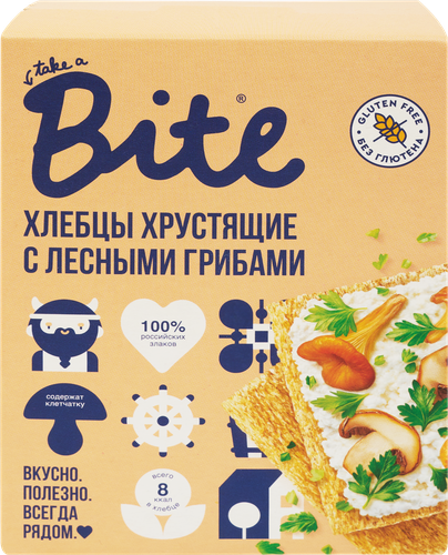 

Хлебцы кукурузно-рисовые Take a Bite Хрустящие с лесными грибами 100 г