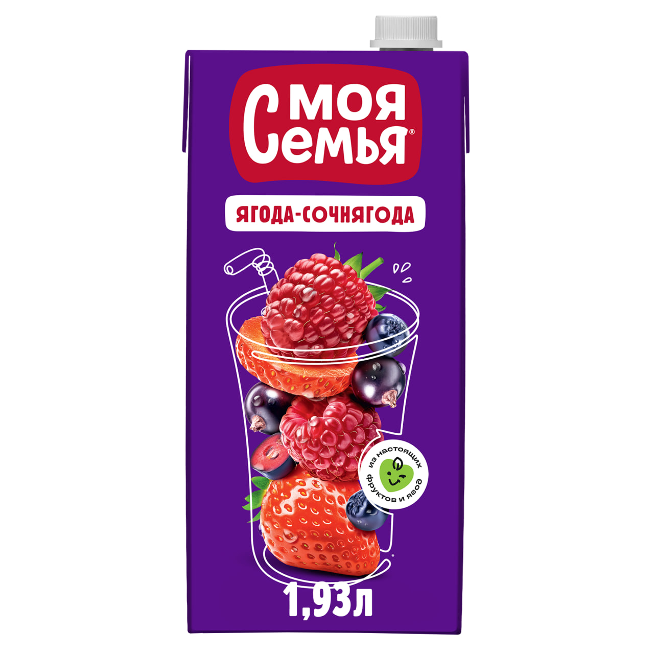 

Напиток сокосодержащий Моя семья фруктово-ягодный Ягода – Сочнягода 1.93 л