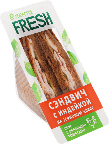 

Сэндвич Лента Fresh с индейкой на зерновом хлебе 150 г