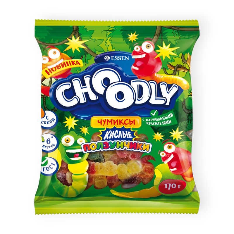 

Жевательный мармелад Choоdly кислые ползунчики 170 г