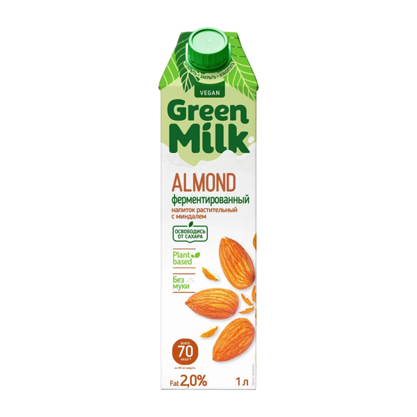 

Напиток ячменно-нутовый Green Milk Миндаль 2% 1 л