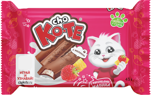 

Кондитерская плитка Cho Ko-te Малина-манго 43 г