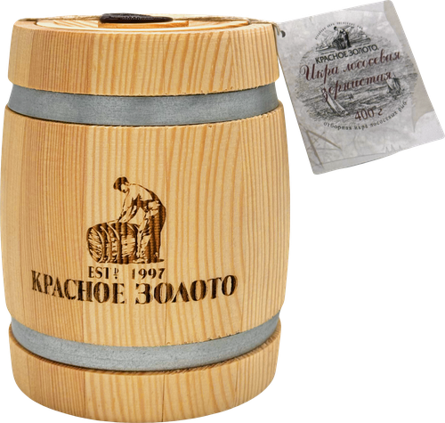 

Икра горбуши Красное Золото бочонок 400 г