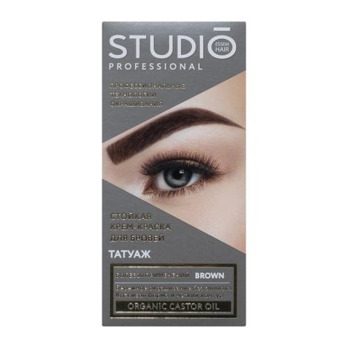 

Краска для бровей Studio Professional с эффектом татуажа стойкая темно-коричневый 50 мл