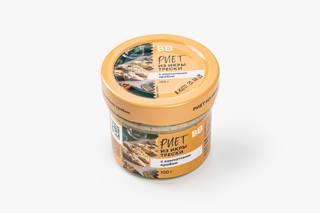 

Риет из икры трески с камчатским крабом 100 г